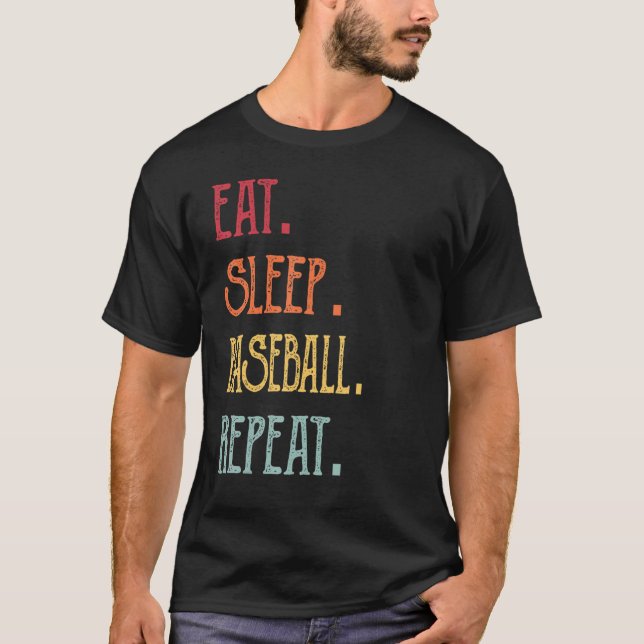 T-shirt Répéter le baseball du sommeil (Devant)