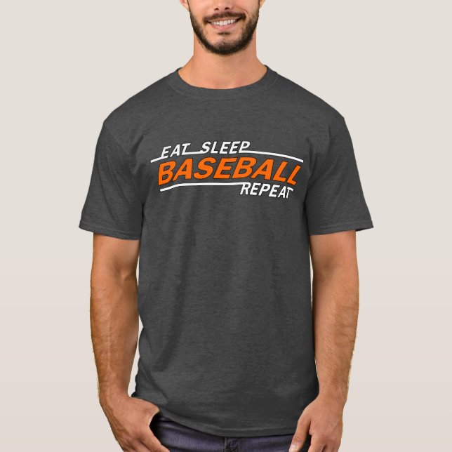 T-shirt Répéter le baseball du sommeil (Devant)