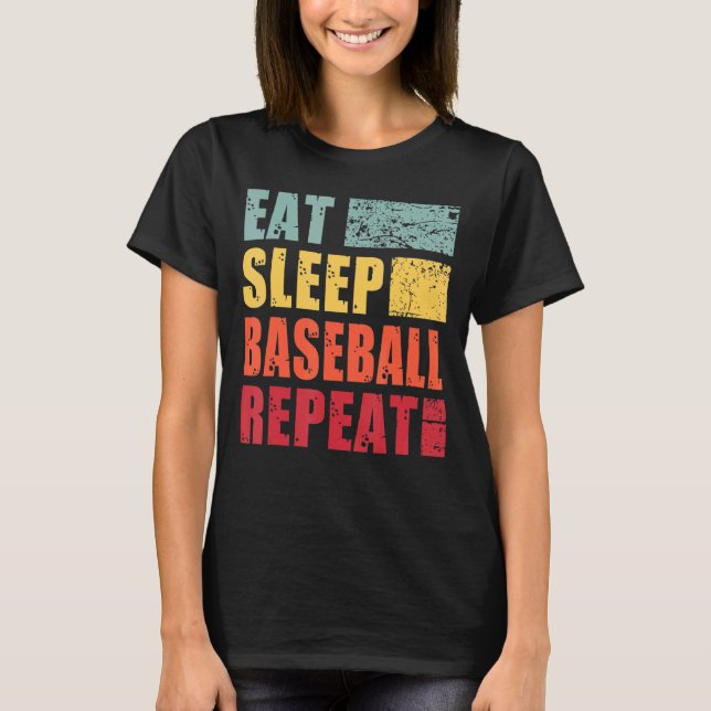 T-shirt Répéter le baseball du sommeil (Devant)