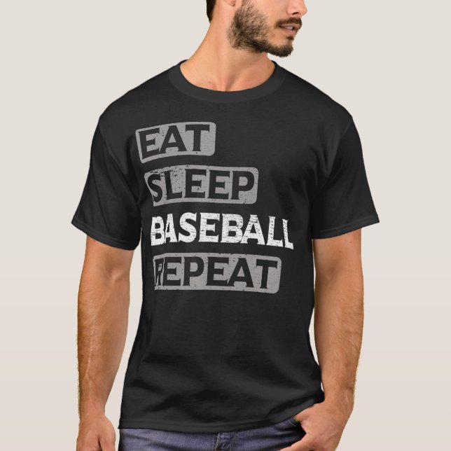 T-shirt Répéter le baseball du sommeil (Devant)