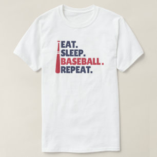 T-shirt Répéter le baseball du sommeil