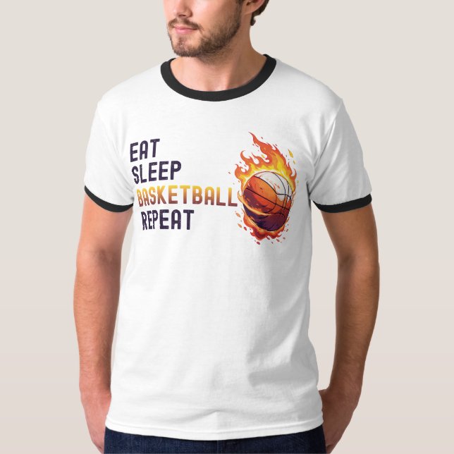 T-shirt Répéter le basketball du sommeil (Devant)