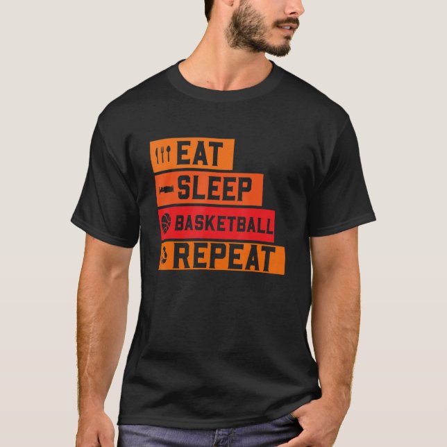 T-shirt Répéter le basketball du sommeil (Devant)