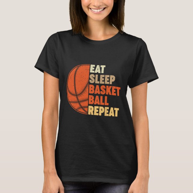 T-shirt Répéter le basketball du sommeil pour le joueur Vi (Devant)