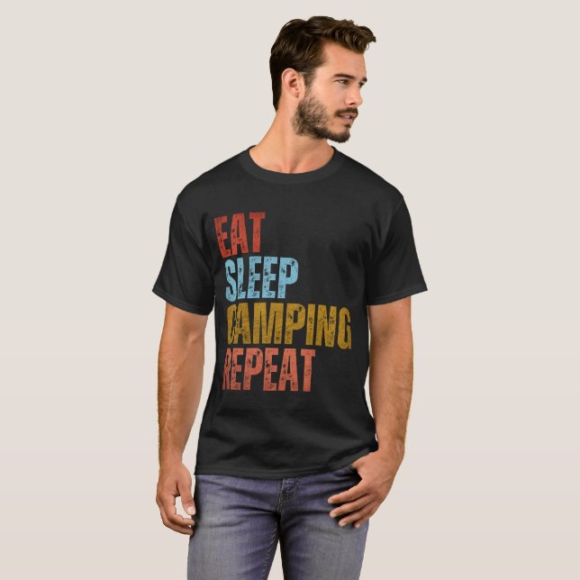 T-Shirt RÉPÉTER LE CAMPING DU SOMMEIL (Devant entier)