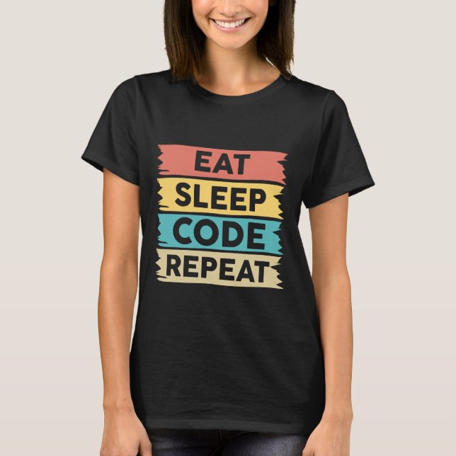 T-shirt Répéter le code du sommeil (Devant)