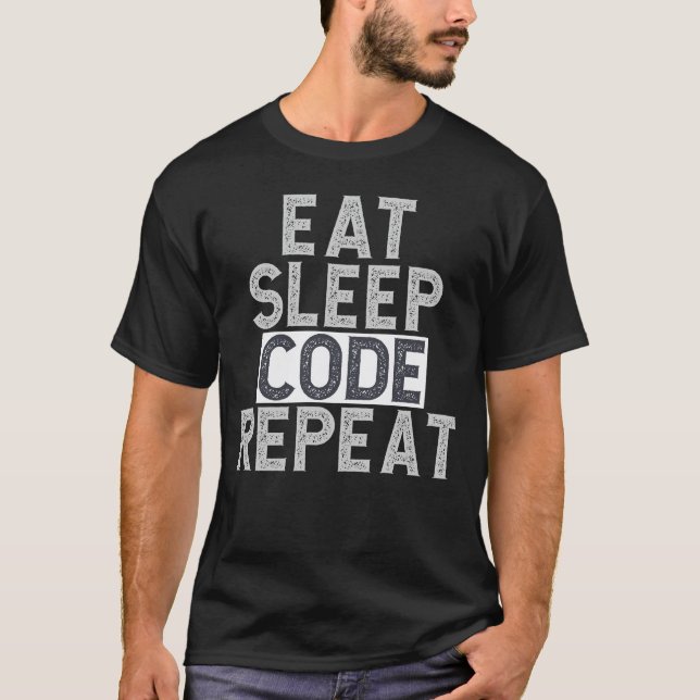 T-shirt Répéter le code du sommeil (Devant)
