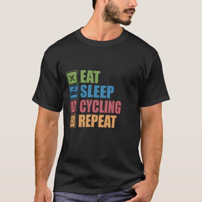 T-shirt Répéter le CYCLISME du sommeil (Devant)
