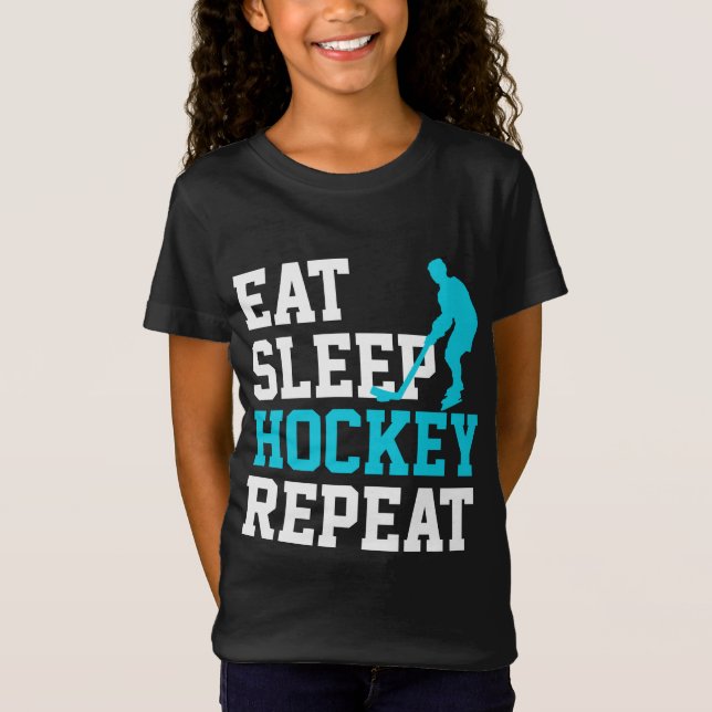 T-Shirt Répéter le hockey du sommeil (Devant)