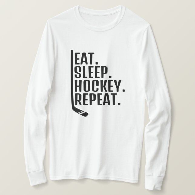 T-shirt Répéter le hockey du sommeil (Design devant)