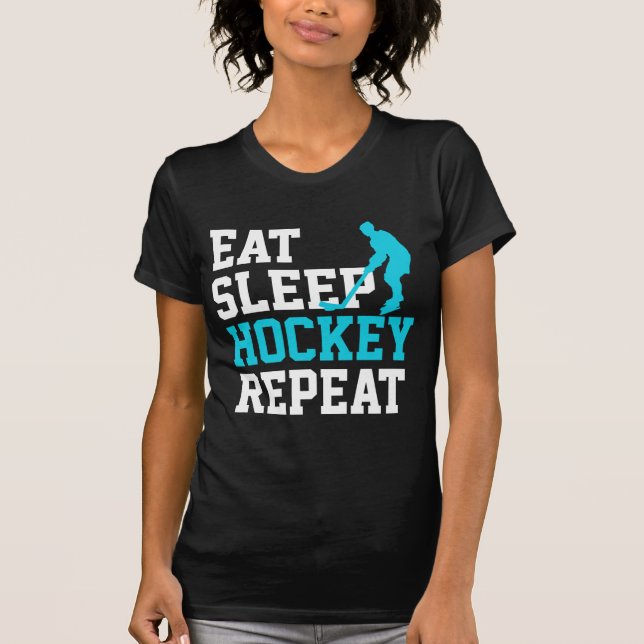 T-shirt Répéter le hockey du sommeil (Devant)
