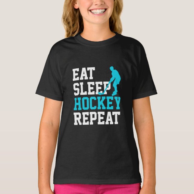 T-shirt Répéter le hockey du sommeil (Devant)