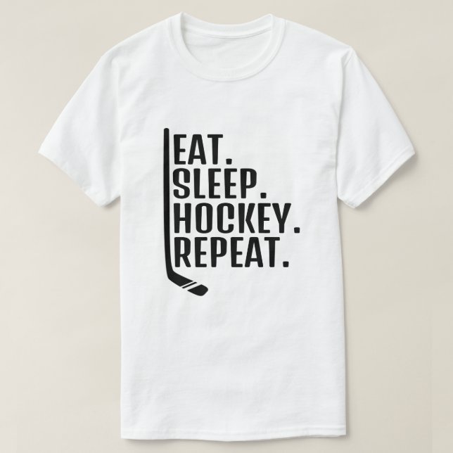 T-shirt Répéter le hockey sur sommeil (Design devant)