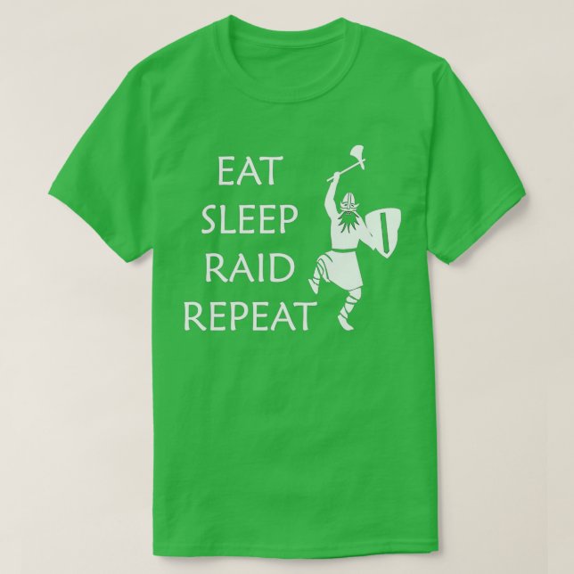 T-shirt Répéter le raid du sommeil du repas (Design devant)