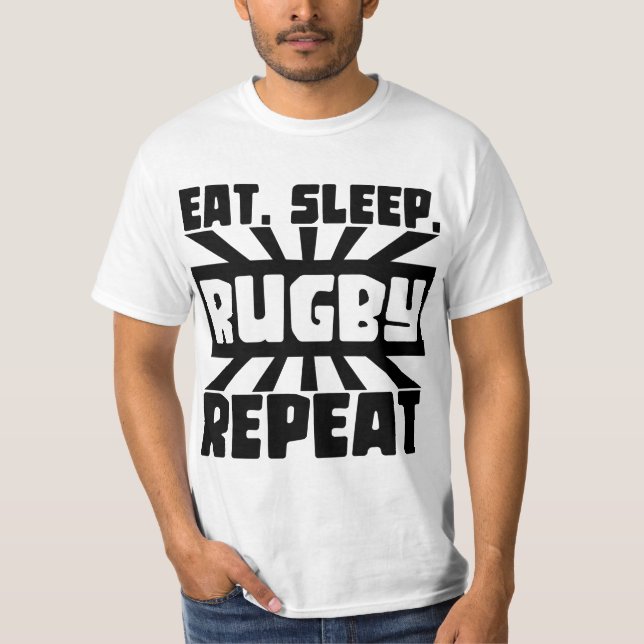 T-shirt répéter le rugby du sommeil (Devant)