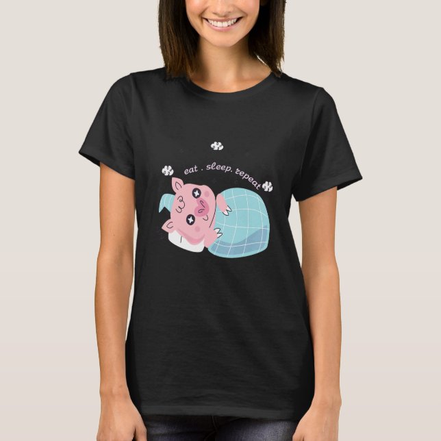 T-shirt Répéter le sommeil du repas (Devant)