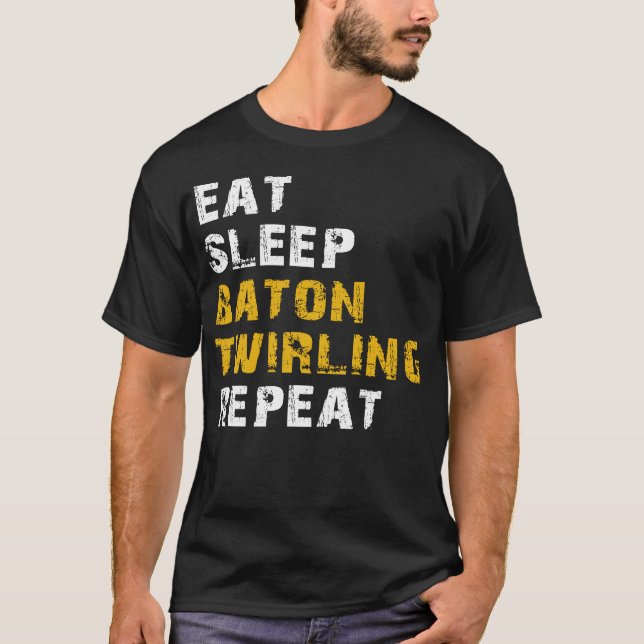 T-shirt répéter le twirling du baton de sommeil (Devant)