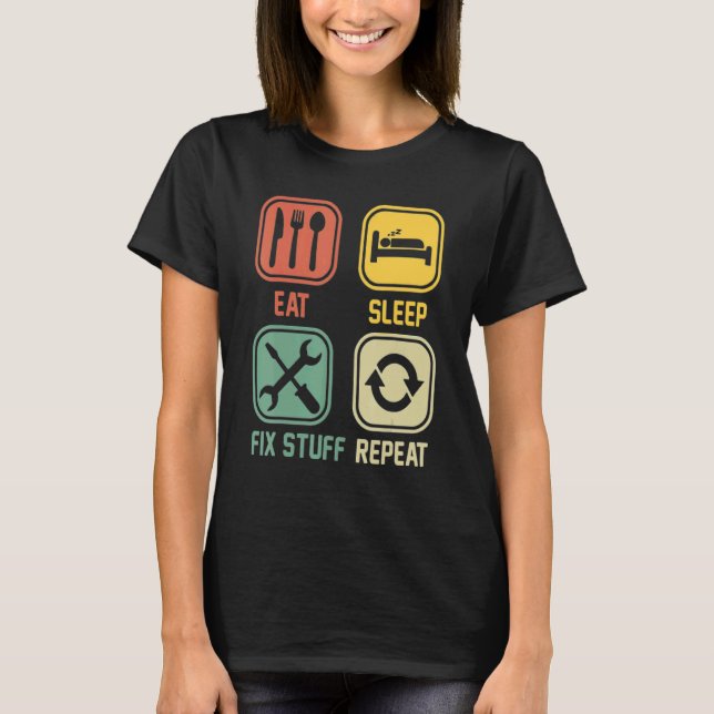 T-shirt Répéter Les Corrections Du Sommeil Répéter Pour Ré (Devant)