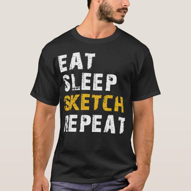 T-shirt répéter l'esquisse de veille (Devant)