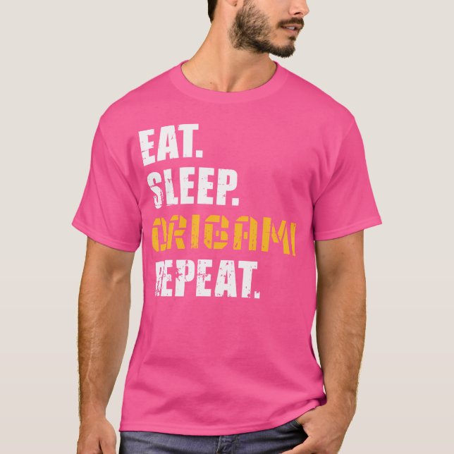 T-shirt Répéter l'origami du sommeil du repas (Devant)