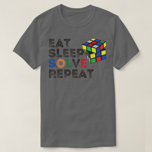 T-shirt Répéter Répéter Rétro Speedcubing Cubing Pu (Design devant)
