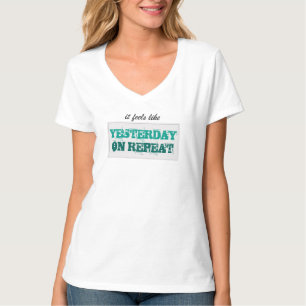 T-shirt RÉPÉTEZ HIER la turquoise