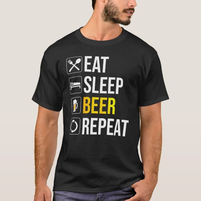 T-shirt Répétition de la bière de sommeil (Devant)