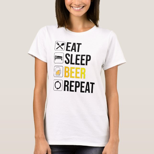 T-shirt Répétition de la bière de sommeil (Devant)