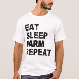 T-shirt Répétition de la ferme du sommeil de l'alimentatio