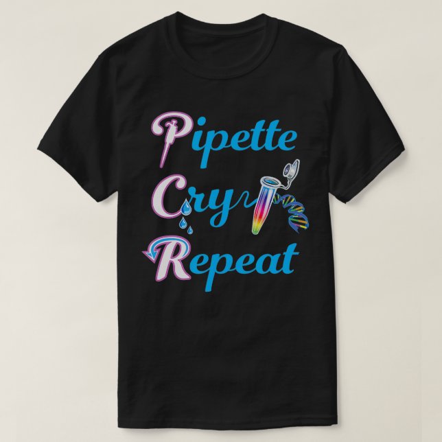 T-shirt Répétition de la pipette PCR pour Lab DNA Tech (Design devant)