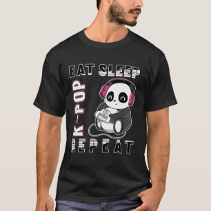 T-shirt Répétition K-Pop Dormir - Kpop Panda Corée Pop Pul