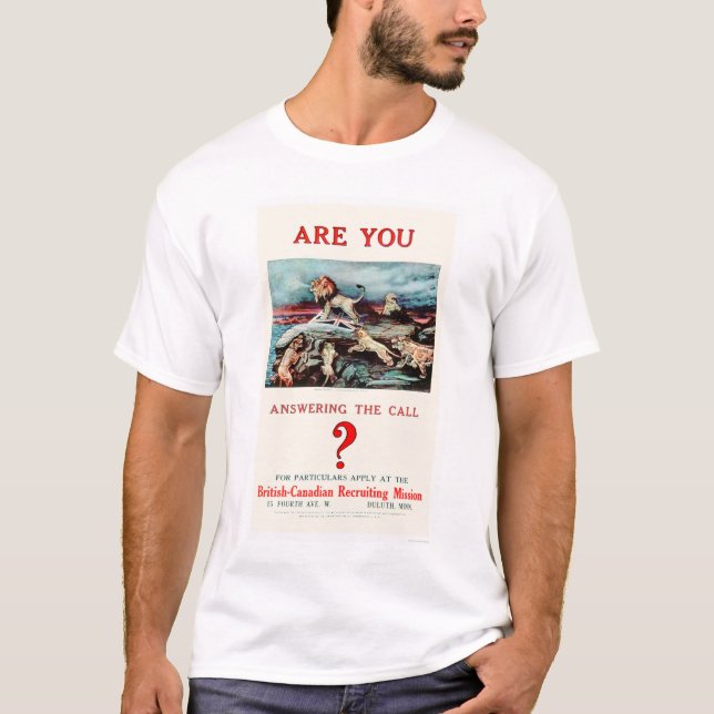 T-shirt Répondez-vous à l'appel ? (US02111) (Devant)