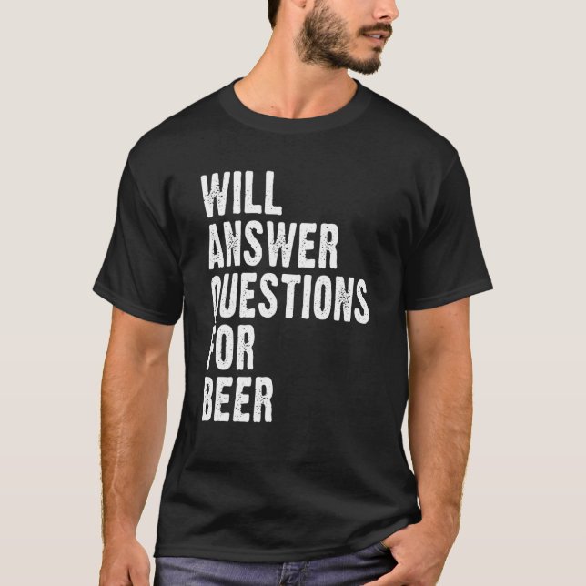 T-shirt Répondra Aux Questions Pour Le Quiz Du Pub De Bièr (Devant)