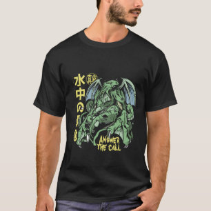 T-shirt Répondre à l'appel Cthulhu avec japonais