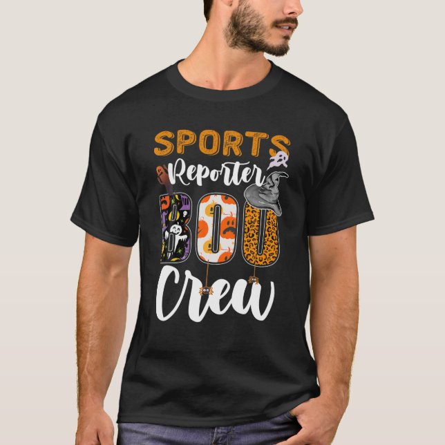 T-shirt Reporter sportif Boo Crew Ghost Funny Halloween Ma (Devant)