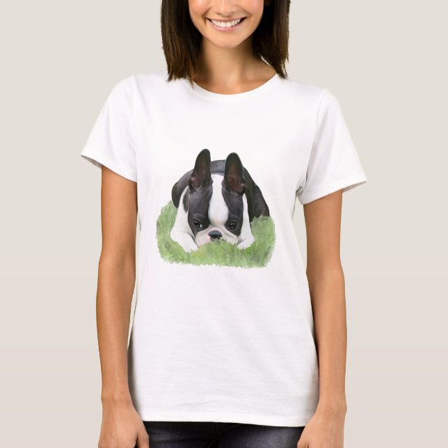 T-shirt Repos de chiot de terrier de Boston (Devant)
