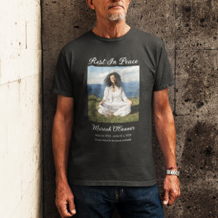 T-shirt Repos En Paix Élégante Photo Mémorial