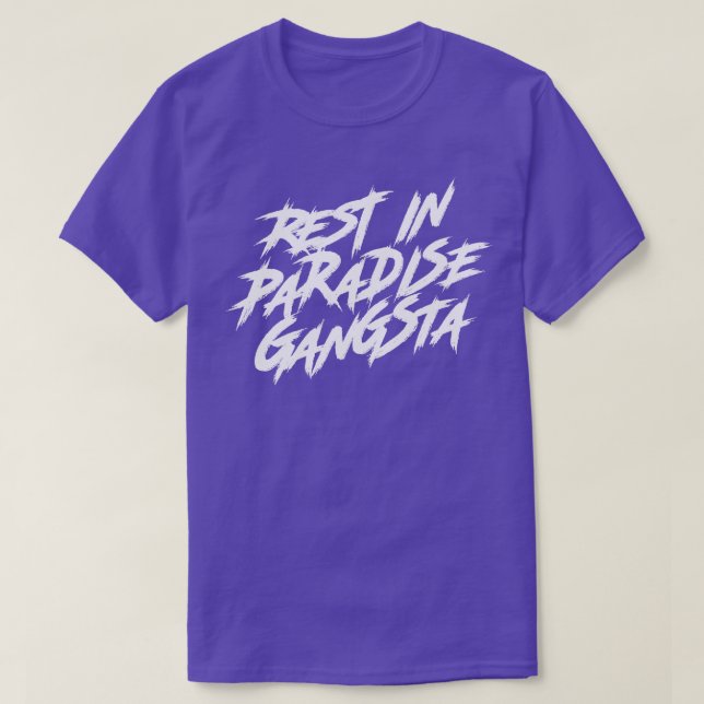 T-shirt Repose en Paradis Gangsta Texte Blanc (Design devant)