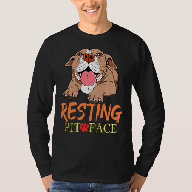 T-shirt Repose Pit Face Pitbull Pit Bull Terrier Produit (Devant)