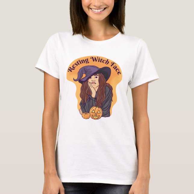 T-shirt Repose Sorcière face mignonne Ghost Halloween Supe (Devant)