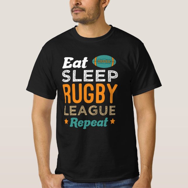 T-shirt Reprendre la Ligue de rugby du sommeil - Idées cad (Devant)