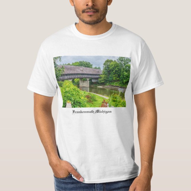 T-shirt représentant le pont couvert de Frankenmut (Devant)