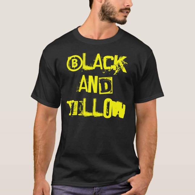 T-shirt Représentant noir et jaune (Devant)