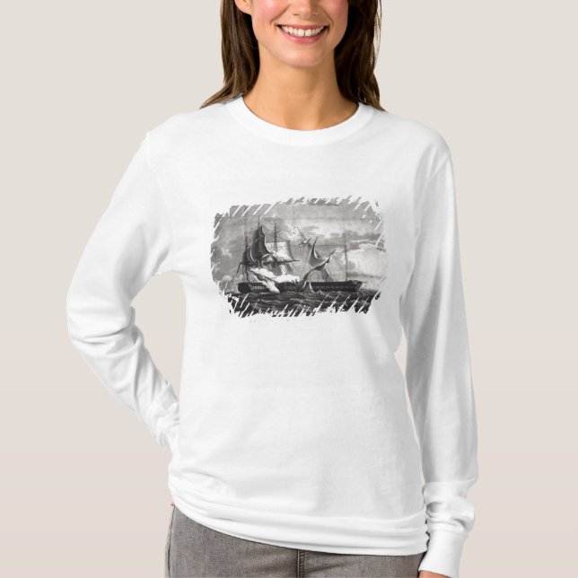 T-shirt Représentation de la frégate des USA, (Devant)