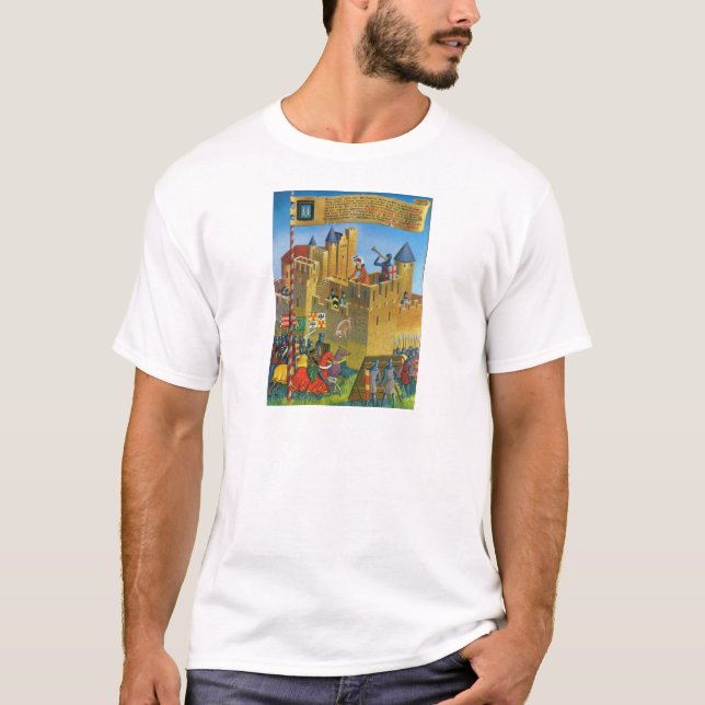T-shirt Reproduction France vintage Carcassonne médiévale (Devant)