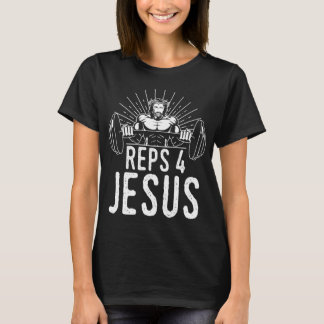 T-shirt Reps amusants 4 Jésus Gymnase Religieux Levage de