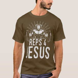 T-shirt Reps amusants 4 Jésus Gymnase Religieux Levage de