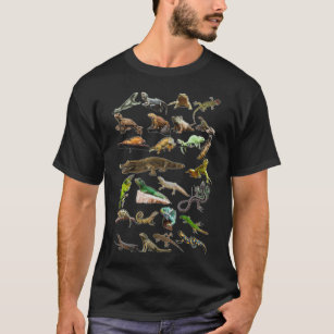 T-shirt Reptile Collage Lizard Gecko Dragon Porté