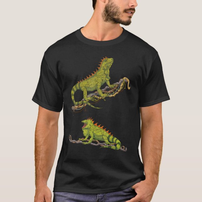 T-shirt Reptile Exotique Iguana Lizard Animal Faune Igua (Devant)