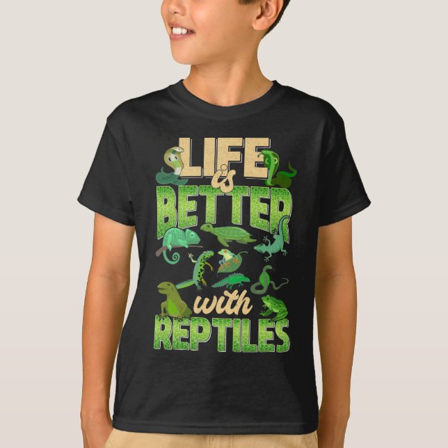 T-shirt Reptiles Aimer Lizard Gecko Tortues serpent (Devant)
